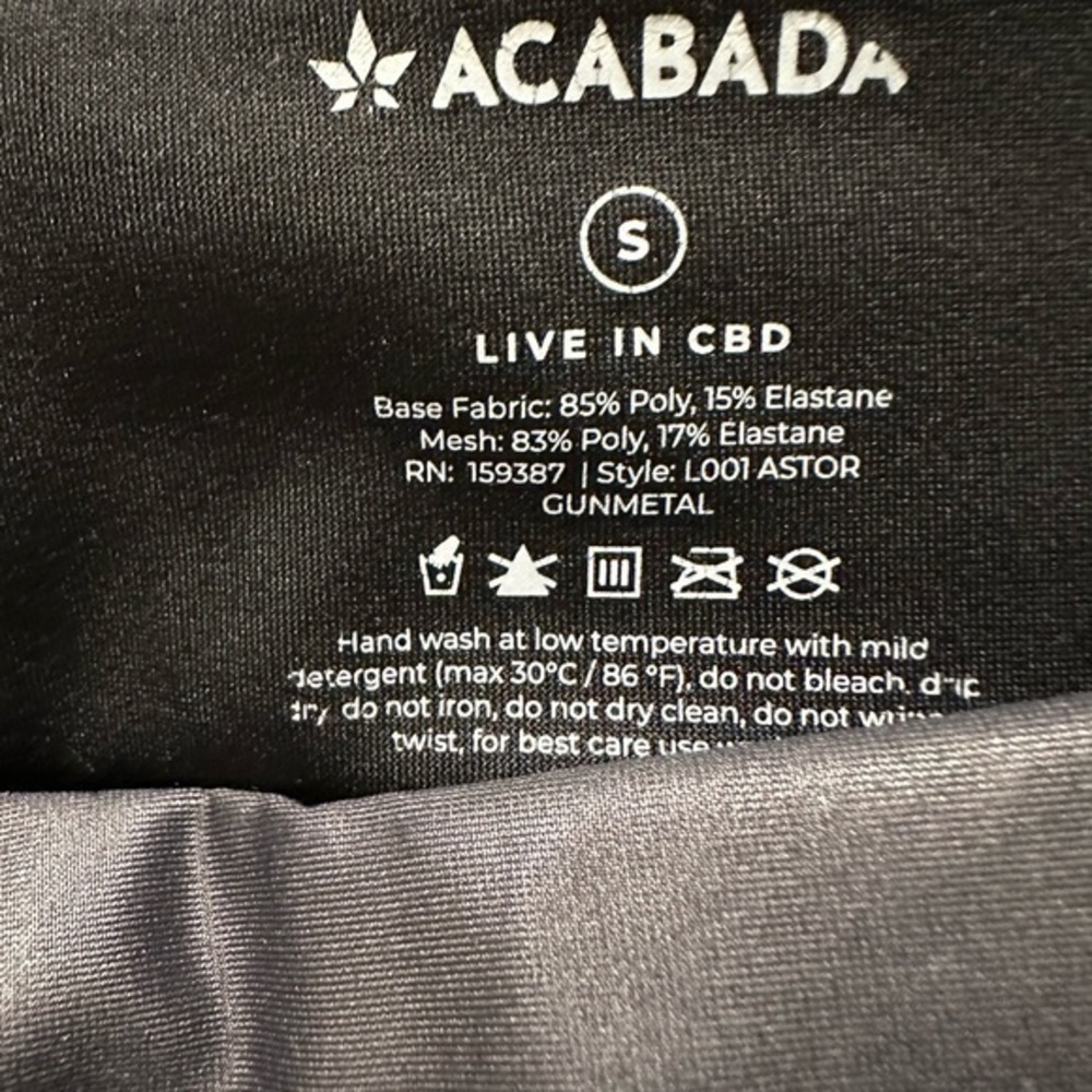 Acabada Astor Pants Leggings in Gunmetal/Black Small - Picture 4 of 4